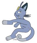  2016 alolan_meowth anus butt c1-11131 cat coin fangs feline female feral fur looking_at_viewer looking_back mammal meowth nintendo pok&eacute;mon presenting presenting_hindquarters pussy seductive seductive_gaze smile solo video_games whiskers 