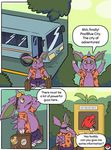  anthro anthrofied barefoot booth bow_tie bus charmander charmeleon clothed clothing comic dialogue duo english_text eyes_closed eyewear flat_colors formal goggles goggles_on_forehead gui_bunny guil_bunny hawaiian_shirt information kishin_the_nidoran looking_at_viewer mammal nidoran nidoran♂ nintendo open_mouth open_shirt pikachu pok&eacute;mon puggy raised_arm rodent rubbing_head scalie sign solo speech_bubble stickers suitcase text video_games 