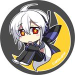  ahoge caffein chibi commentary_request detached_sleeves headphones long_hair looking_at_viewer lowres necktie open_mouth ponytail red_eyes solo star star-shaped_pupils symbol-shaped_pupils vocaloid voyakiloid white_hair yowane_haku 