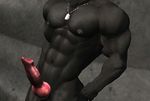  2016 abs animal_genitalia animal_penis anthro balls biceps big_penis canine canine_penis dog erection fur knot male mammal muscular muscular_male nipples nude ookami ookamisl pecs penis second_life simple_background solo were werewolf wolf 
