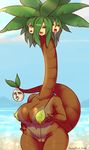  alolan_exeggutor big_breasts bikini breasts clothing female green_eyes huge_breasts lipstick liveforthefunk long_neck looking_at_viewer micro_bikini multi_head nintendo open_mouth pok&eacute;mon red_lips swimsuit thick_thighs tongue tongue_out video_games wide_hips 