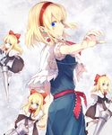  alice_margatroid ascot blonde_hair blue_eyes bow capelet hair_bow hairband kohaku. lance polearm puppet_strings shanghai_doll touhou weapon 