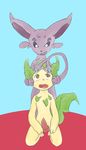  akaece duo eeveelution erection espeon feral fur hypnosis leaf leafeon male mind_control nintendo open_mouth penis pok&eacute;mon simple_background spiral_eyes video_games white_background 