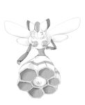  arthropod bee blush female insect monochrome nintendo pok&eacute;mon pussy solo unknown_artist vespiquen video_games wings 