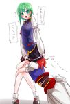  alpha_transparency bad_id bad_pixiv_id blouse blush_stickers coin embarrassed female_pervert green_eyes green_hair head_under_skirt highres japanese_clothes leg_cling leg_hug mappe_(778exceed) multiple_girls no_hat no_headwear obi onozuka_komachi open_mouth pervert puffy_short_sleeves puffy_sleeves red_hair sash shiki_eiki shoes short_hair short_sleeves simple_background sketch skirt skirt_tug touhou translated vest white_background yuri 