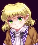  bad_id bad_pixiv_id black_background blonde_hair green_eyes japanese_clothes mizuhashi_parsee pointy_ears sakatsu_ohane scarf solo touhou 