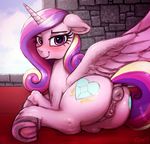  2016 absurd_res anatomically_correct anatomically_correct_pussy animal_genitalia animal_pussy anus blush butt clitoris cutie_mark equine equine_pussy feathered_ings female feral friendship_is_magic hair hi_res hooves horn long_hair looking_at_viewer mammal multicolored_hair my_little_pony princess_cadance_(mlp) pussy selenophile smile solo underhoof winged_unicorn wings 