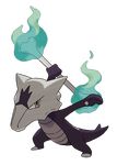  alolan_marowak black_skin blue_fire bone nintendo official_art pok&eacute;mon video_games 