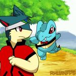  alligator angry crocodilian grass nintendo pok&eacute;mon quilava reptile rhuanfps scalie totodile tree video_games 