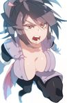  :o black_legwear blurry breasts brown_eyes covered_nipples depth_of_field dougi fujibayashi_shiina hair_ribbon high_ponytail large_breasts norasame_(dagako) open_clothes open_mouth pantyhose pink_ribbon purple_hair ribbon short_hair short_ponytail simple_background solo tales_of_(series) tales_of_symphonia teeth v-shaped_eyebrows white_background 