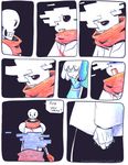  2016 aftertale angry animated_skeleton blood bone chara_(undertale) clothing comic dialogue english_text geno_sans_(aftertale) glitch human loverofpiggies mammal papyrus_(undertale) sad sans_(undertale) scarf shaking shirt shocked skeleton text undead undertale video_games 
