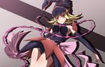  bare_shoulders blonde_hair blush breasts danpu detached_sleeves duel_monster gagaga_girl hat large_breasts long_hair looking_at_viewer open_mouth red_eyes solo wizard_hat yuu-gi-ou yuu-gi-ou_zexal 