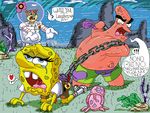  beach blue_eyes english_text female interspecies male mammal marine nickelodeon patrick_star redhand rodent sandy_cheeks seaside sex spongebob_squarepants spongebob_squarepants_(series) squirrel starfish teeth text 