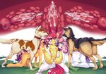  2016 abdominal_bulge all_fours anal anal_penetration animal_genitalia animal_penis anthro anthro_on_feral anthrofied apple_bloom_(mlp) areola balls bestiality blush butt canine canine_penis collar cum cum_in_ass cum_inside cutaway cutie_mark_crusaders_(mlp) dog earth_pony equine female feral freedomthai friendship_is_magic fur german_shepherd green_eyes group hair hair_bow hair_ribbon hi_res hooves horn horse interspecies long_hair looking_at_viewer male male/female male_penetrating mammal my_little_pony nipples nude open_mouth paws penetration penis pony purple_eyes purple_hair pussy red_hair ribbons scootaloo_(mlp) sex sweetie_belle_(mlp) tongue tongue_out unicorn young 