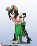  :p asui_tsuyu bad_id bad_tumblr_id bent_over black_hair bodysuit boku_no_hero_academia breasts dressing full_body goggles goggles_on_head green_bodysuit hair_rings hanging_breasts inverted_nipples leaning_forward long_hair looking_at_viewer low-tied_long_hair medium_breasts navel nipples no_panties noise_tanker patreon_logo patreon_username pubic_hair solo tongue tongue_out undressing watermark web_address 