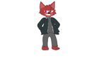  2016 absurd_res animal_humanoid animated anthro black_nose blue_eyes canine clothed clothing digital_media_(artwork) dirty._d_(character) e-01_(artist) fox fur hi_res humanoid mammal purple_eyes red_fur simple_background smile solo tagme walking white_background 