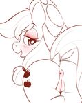  2016 anus applejack_(mlp) bedroom_eyes blush butt cutie_mark earth_pony equine female friendship_is_magic fur hair half-closed_eyes hat hearlesssoul horse looking_at_viewer looking_back mammal my_little_pony nude pony presenting presenting_hindquarters pussy rear_view seductive smile solo 