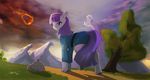  blue_eyes clothed clothing day detailed_background earth_pony equine female feral friendship_is_magic fur grey_fur hair hooves horse mammal maud_pie_(mlp) mechagen meteor my_little_pony outside pony purple_hair sky solo standing tree 