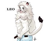  abs anthro clothing colored feline leo_(saitama_seibu_lions) lion lledbearll looking_at_viewer male mammal muscular pants pecs simple_background solo undressing white_background 