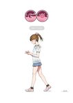  bare_legs brown_hair commentary_request fertilization from_side highres impregnation miniskirt original pokemon pokemon_go short_ponytail skirt solo xxzero 
