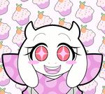  &lt;3 altertale angry animated bandanna blush clothing cupcake food friisans fruit gloves horn peace_sign_(disambiguation) red_eyes smile strawberry teeth tongue toriel underswap undertale video_games 