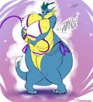  anthro areola bagelcollector big_breasts bikini breasts clothing dragon female huge_breasts hyper hyper_breasts nipples obese overweight simple_background solo standing swimsuit thick_thighs wardrobe_malfunctions wide_hips 