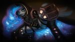  2016 ana_(overwatch) armor blue_eyes blue_hair clothing doll88 equine female friendship_is_magic hair looking_at_viewer mammal my_little_pony overwatch princess_luna_(mlp) solo sparkles video_games 