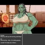  big_breasts breasts cleavage clothed clothing comic female humanoid mazoga_the_orc nezumi not_furry orc text the_elder_scrolls video_games 