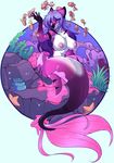  breasts canine female fish fox fur hair hybrid mammal marine merfolk napalm_(artist) nipples pink_fur purple_hair selene_(boha) 