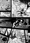 animal animal_ears battle blood cat cat_ears cat_tail claws clenched_teeth close-up comic eyeball greyscale hairband heart highres hitting kaenbyou_rin kaenbyou_rin_(cat) komeiji_satori long_sleeves md5_mismatch monochrome monster multiple_tails niiko_(gonnzou) one_eye_closed paws sharp_teeth short_hair speed_lines sweat tail teeth third_eye touhou translation_request weapon wide_sleeves 