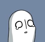  ghost gyate_gyate lowres napstablook no_hat no_headwear o_o parted_lips simple_background solo tears undertale upper_body yaruky 