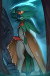  2018 anthro anthro_penetrating_human avian beak blood clothed clothing decidueye duo erection forest hi_res human human_on_anthro interspecies katahane3 male male/male mammal nintendo nude pants_down partially_clothed penetration penis pok&eacute;mon pok&eacute;mon_(species) pok&eacute;philia questionable_consent solo_focus standing text translated tree video_games 