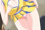  1girl animated animated_gif breasts cleavage cleavage_cutout flashing heart_cutout panties rennyu_tales 