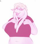  2016 animated anthro big_breasts breasts clothed clothing clothing_lift eyewear female final_fantasy glasses hair mammal mature_female nu_mou queervanire shirt shirt_lift square_enix video_games 