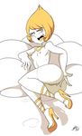  1girl ass bigdead93 blonde_hair breasts high_heels nipples nude steven_universe yellow_pearl 