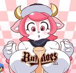  anthro baseball_bat big_breasts bovine breasts cattle female kemono mammal sechomi11 simple_background 