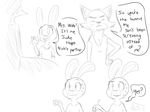  2016 anthro canine comic dialogue disney female fox fur judy_hopps lagomorph male mammal mrs_wilde nick_wilde rabbit visiti zootopia 