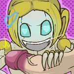  female glowing glowing_eyes grabbing_penis league_of_legends lolhentai_6 machine orianna penis robot sharp_teeth simple_background teeth video_games 