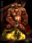  3d_(artwork) alistar animated balls bear beard belt biceps bovine cattle cum digital_media_(artwork) facial_hair fur furrlex horn humanoid male male/male mammal orc paws tauren video_games warcraft 