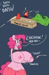  2015 alligator anthro areola big_breasts breasts crocodilian earth_pony english_text equine erect_nipples female feral friendship_is_magic gummy_(mlp) hi_res holding_breast horse huge_breasts hugtastic_pinkie_pie lactating male mammal milk my_little_pony nipples pinkie_pie_(mlp) pony reptile scalie somescrub text 