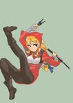  absurdres agrias_oaks black_eyes blade blonde_hair braid breasts class_change fgz final_fantasy final_fantasy_tactics gloves highres kunai long_hair medium_breasts ninja_(fft) pantyhose single_braid solo weapon 