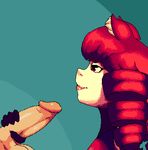  ambiguous_gender animated balls bovine cattle digital_media_(artwork) faceless_male hair handjob human male male/ambiguous mammal penis pixel_(artwork) red_eyes red_hair smile unknown_artist va-11_hall-a 