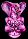  anthro areola big_breasts breasts erect_nipples female happyanthro looking_at_viewer nipples reptile scalie smile snake solo 
