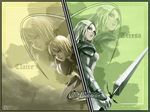  clare_(claymore) claymore claymore_(sword) multiple_girls sword tea_(nakenashi) teresa_(claymore) wallpaper weapon 