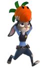  3d_(artwork) alpha_channel anthro badge carrot clothed clothing digital_media_(artwork) disney female food fur grey_fur judy_hopps lagomorph long_ears mammal mario_bros nintendo purple_eyes rabbit simple_background transparent_background vegetable video_games zootopia 