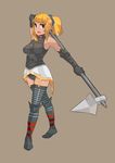  absurdres agrias_oaks blonde_hair breasts brown_eyes class_change fgz final_fantasy final_fantasy_tactics gloves highres large_breasts long_hair solo thighhighs vagrant_story weapon 