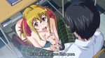  1girl :&gt;= animated animated_gif blonde_hair breasts censored dorei_usagi_to_anthony_the_animation fellatio oral pov red_eyes under_table 