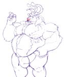  anthro belly big_belly bulge cervine clothed clothing hyper hyper_belly male mammal moose musclegut muscular muscular_male nipple_piercing nipples piercing siriusdog sketch solo standing topless underwear 