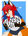  &lt;3 &lt;3_eyes anthro big_breasts breasts canine clothed clothing female fox huge_breasts kammymau mammal simple_background smile solo teeth thick_thighs 