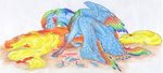  applejack_(mlp) bared_teeth blonde_hair blood blue_feathers blue_fur crying dawn22eagle duo equine eyes_closed feathers feral friendship_is_magic fur hair hooves mammal multicolored_feathers multicolored_hair my_little_pony orange_fur pegasus rainbow_dash_(mlp) rainbow_feathers rainbow_hair simple_background tears teeth traditional_media_(artwork) white_background wings 